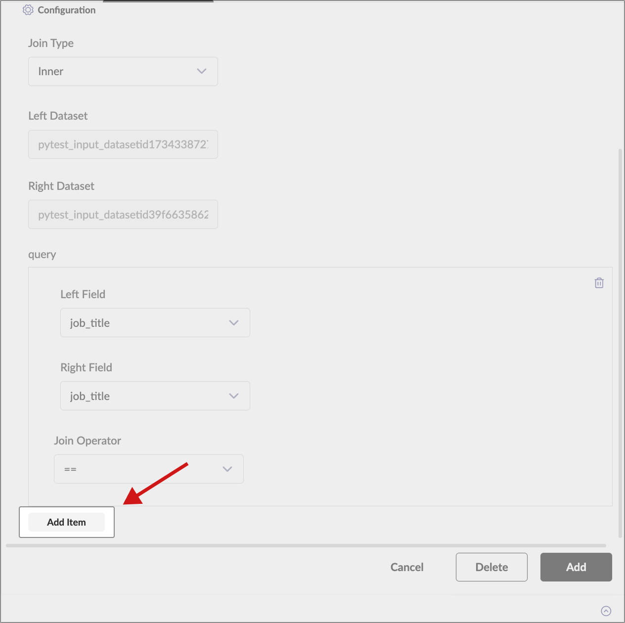 Join Node Configurations